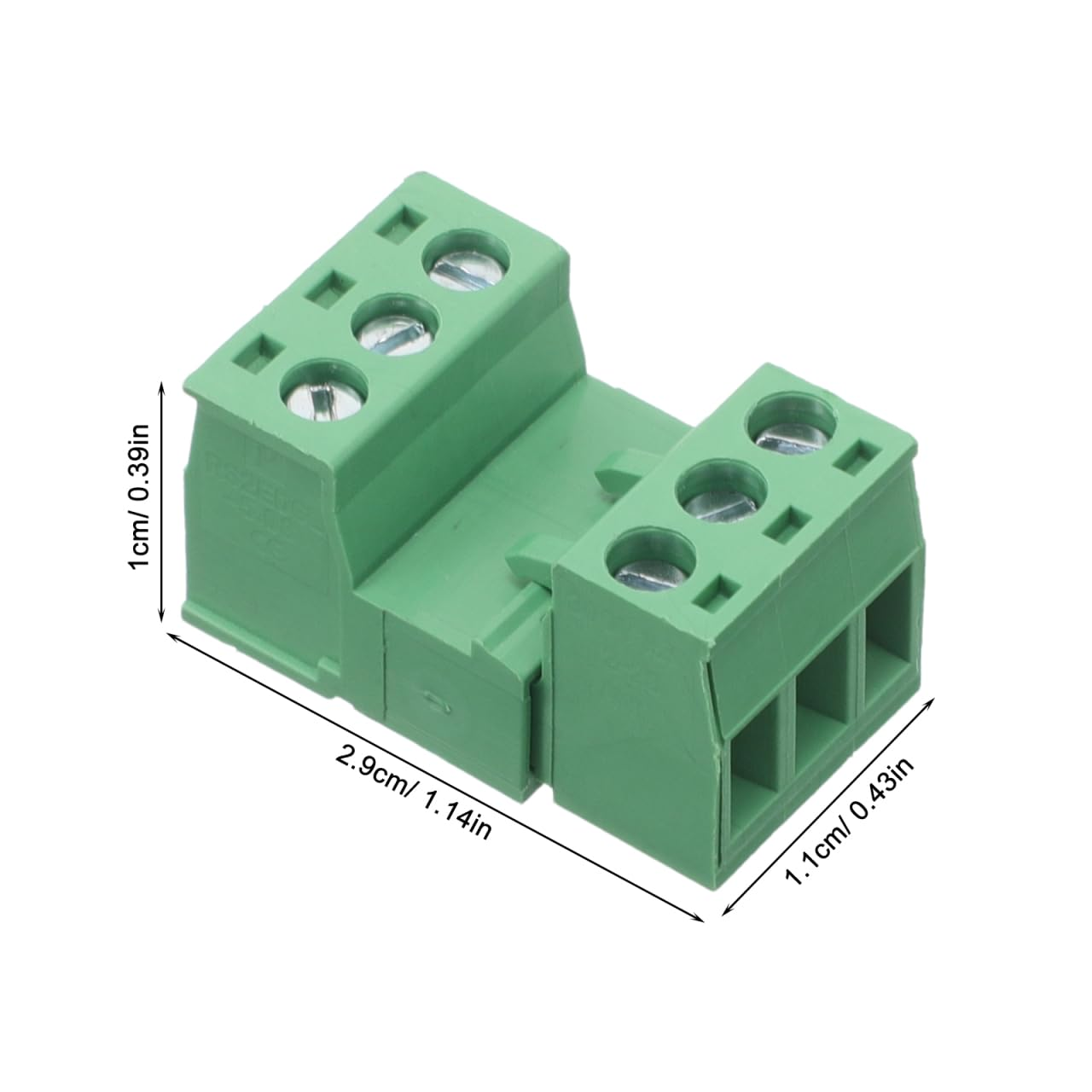 Zerodeko 20Pcs Dual Row Plug Terminal Block Connectors, Screw Terminal Strip for Electrical Wiring, 3-Pole PCB Mount with Bus Bar, 5.08Mm Pitch for Quick and Secure Wiring Connections image number 3