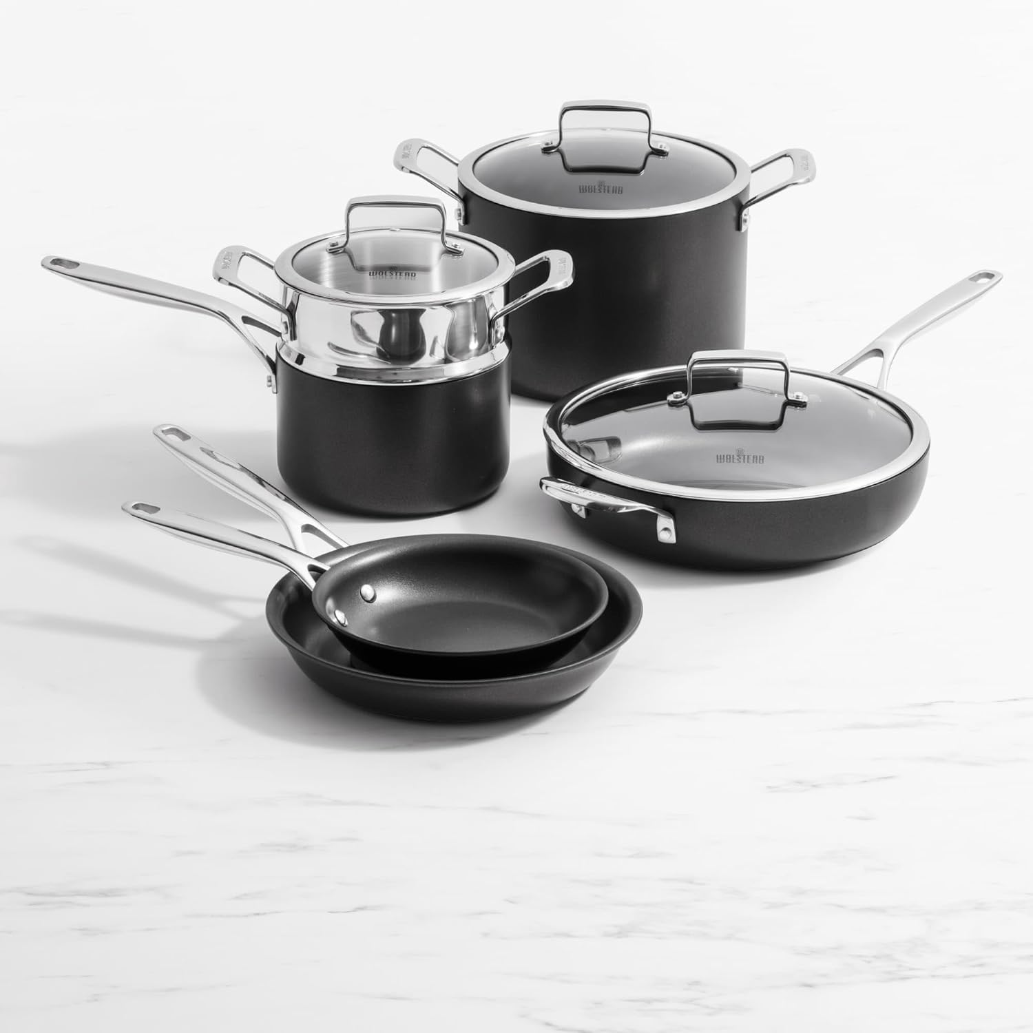 Wolstead Superior+ 6-Piece Nonstick Cookware Set, Triple Layer, Pots and Pans, Induction Base, Oven Safe, PFOA Free image number 2