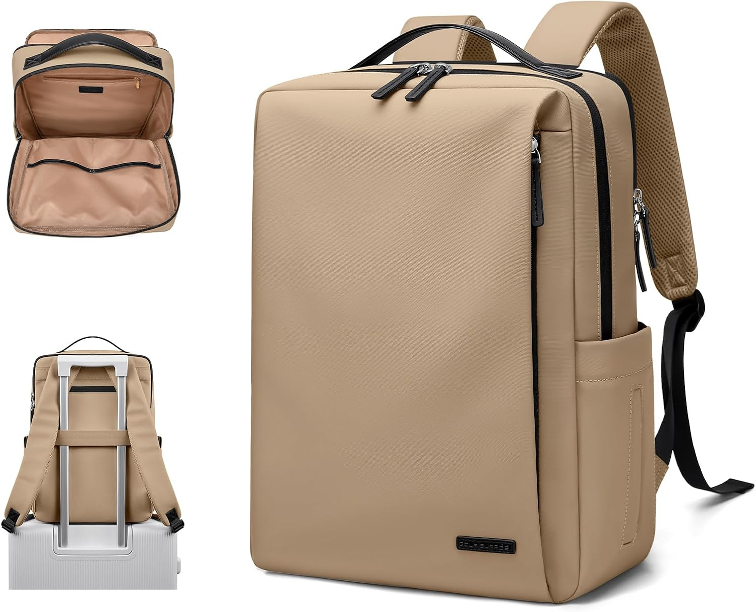 GOLF SUPAGS Faux Leather Backpack Women'S Stylish Laptop Backpack Multifunctional Daypack Waterproof Perfect for Work College and Travel Fits 15.6 Inch Notebooks