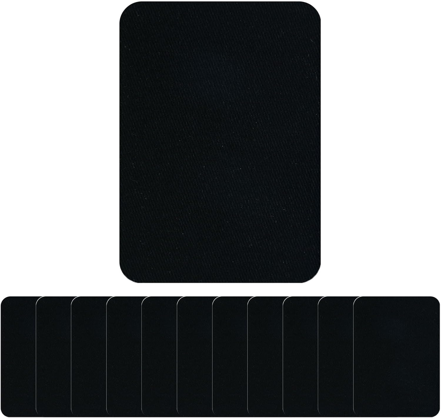 Iron on Patches Heavy Duty Fabric Repair Patches for Puffer Jacket Denim Jeans Backpack Strong Adhesive Cotton Black Decorating Kit 12Pc 3" X 4-1/4" (7.5X10.5Cm) image number 5