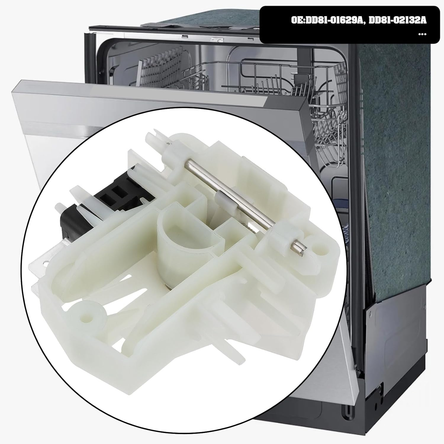 YINETTECH 1Pc Dishwasher Door Latch DD81-02132A DD81-01629A Compatible with Samsung DW80K5050US DW80F600UTB DW80F800UWS DW80K7050UG DW80R5060UG DW80F600UTS DW80J3020US image number 6