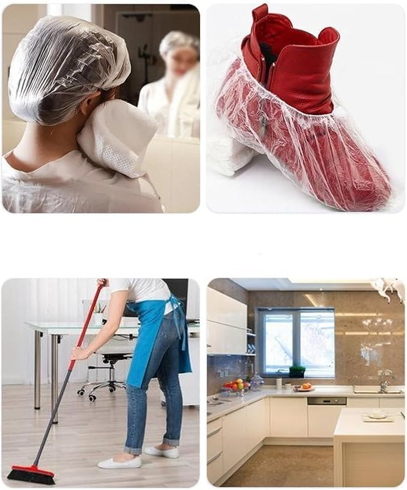 Large Waterproof Shower Caps &ndash; Elastic Disposable Hair Covers for Bath, Spa & Travel, Multi-Purpose Protective Caps for Home, Salon, Hotel(100-Pack) image number 3