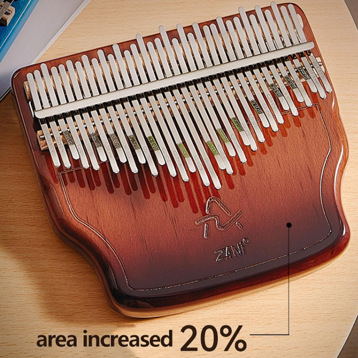 Kalimba 34 Keys Finger Piano Wooden Thumb Piano Music Instrument Beginner Portable with Tuning Hammer, Finger Covers and Carry Bag Set for Meditation Sound(34 Tones-Blue) image number 5