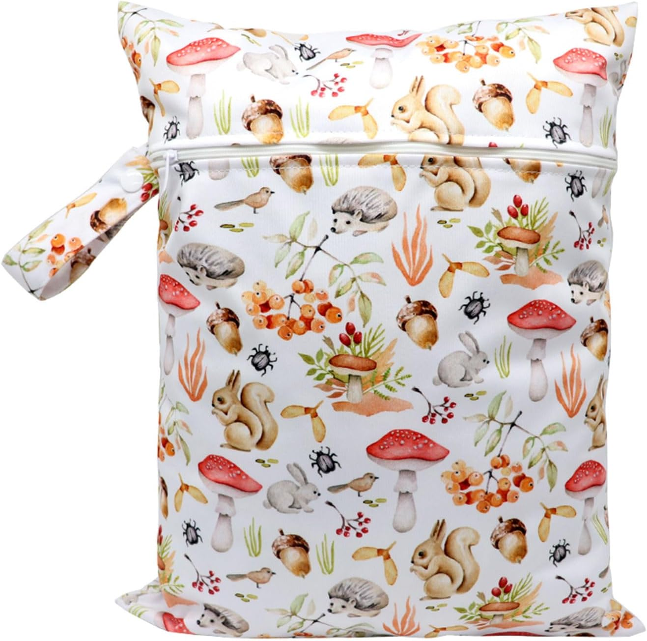 Versatile Baby Diaper Bag Cartoon Print Wet Dry Nappy Zipper Handbag Carry Pack for Travel & Organization