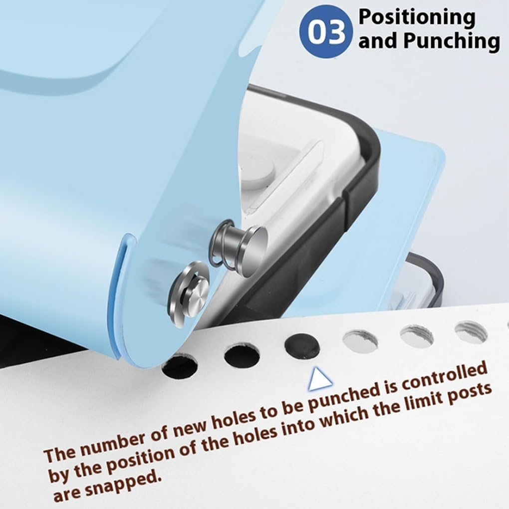 SUIOPPYUW Office Portable Binding Machine Spiral Binder A5/20 Holes A5/20 Holes Punch 8 Sheets Metal Paper Binder Machine, C