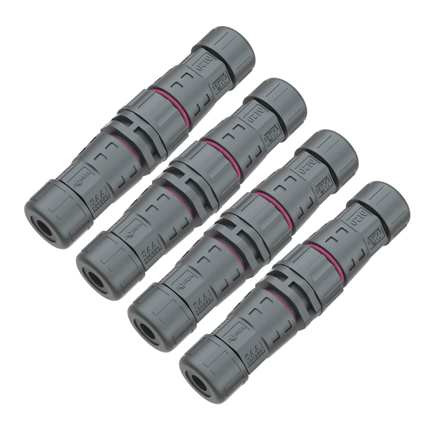 AOHUA M20 Waterproof Connector (4-Pack) - IP68 Junction Box, 2-Pin Male/Female Plug for &Oslash;5.5-10Mm Wires, 300V/15A Outdoor Electrical Use, UL TUV CE ROHS Certified (AH-M20-1502MMZ/FFZ01112) image number 2
