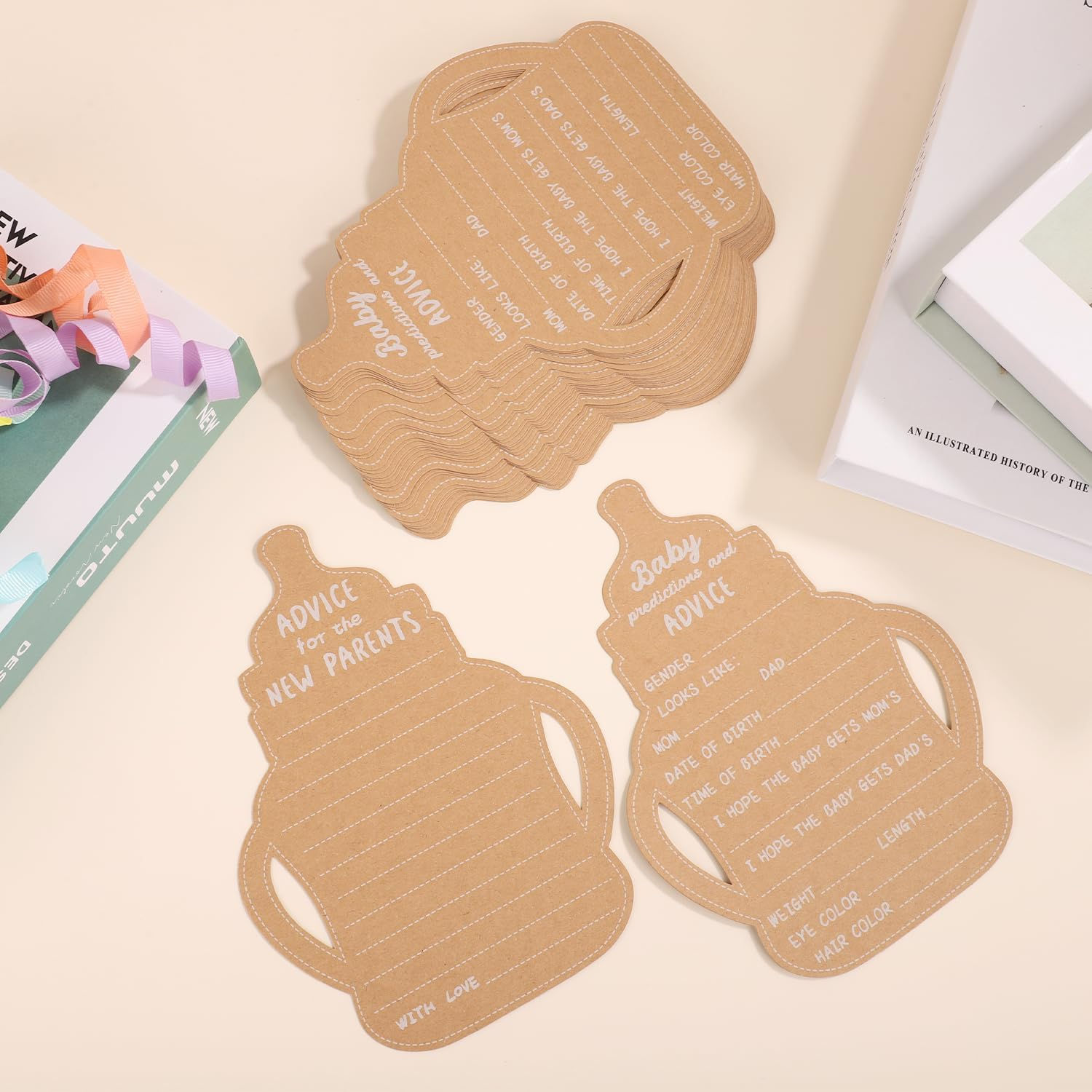 30Pcs Baby Prediction Cards, Baby Shower Advice Cards Baby Shower Favors for Decoration Baby Shower Game Yellow Baby Predictions and Advice Cards Baby Wishes Cards image number 2