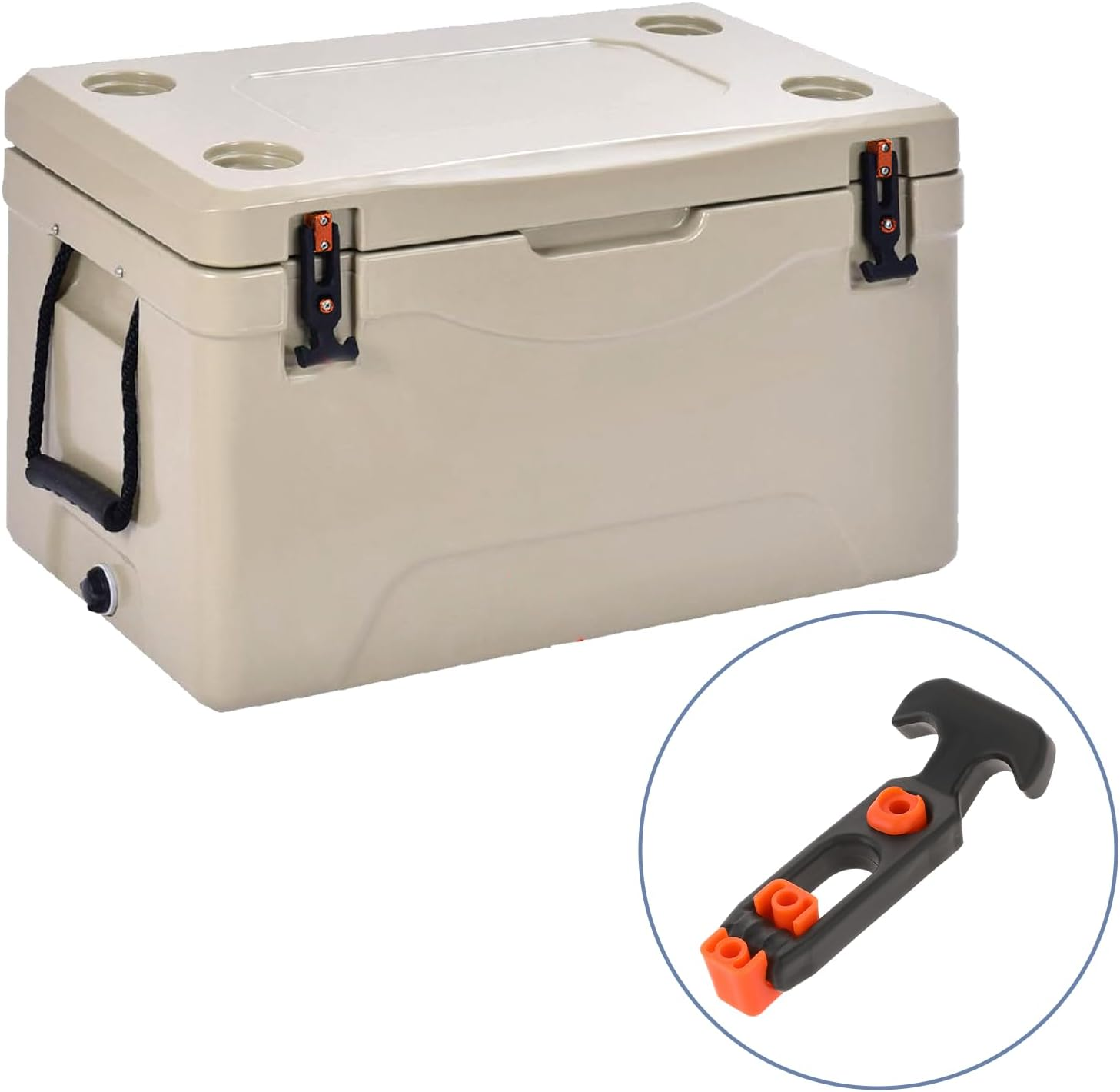 2Pcs Cooler Latch Replacements T-Handle Latch Rubber Draw Latch for Tool Box, Cooler, Golf Cart or Engineering Machine Hood image number 4