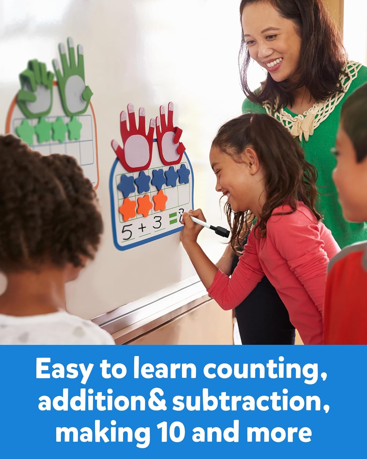 Coogam Montessori Math Manipulatives Number Counting Block, Magnetic Ten Frame Addition Subtraction Practice with Dry Erase Board, Educational Learning Toy 1St 2Nd & 3Rd Grade image number 2