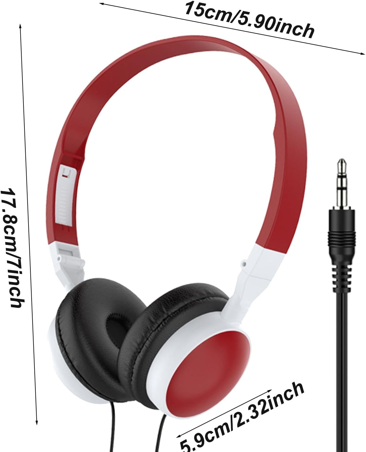 Wired Headset - Wired Over-Ear Headset for Computer - Foldable On-Ear Noise Canceling Headphones for Tablets Mobile Phones - White image number 5