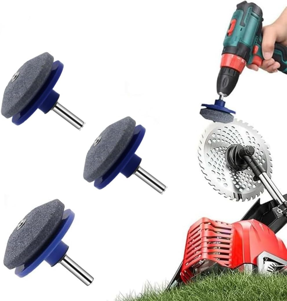 3Pcs Lawnmower Dull Blade Sharpener, New Lawn Mower Blade Sharpener Kits, Universal Blade Sharpeners for Lawn Mowers for Any Power Hand Drill image number 3