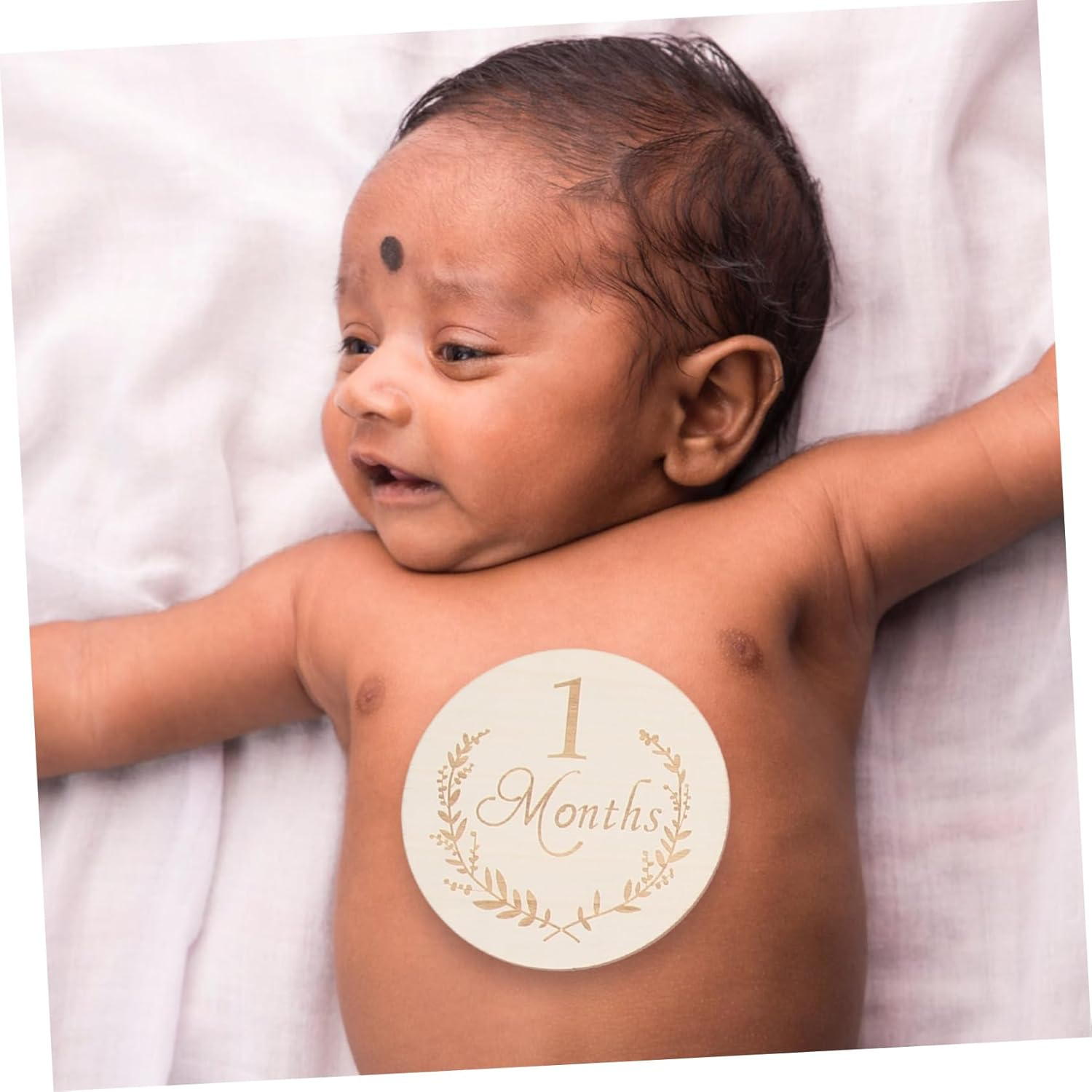 Homoyoyo 13Pcs Baby Milestone Wooden Slices Monthly Cards Natural Wood Photo Props for Newborns and Infants 100Mm Yang Wood round Discs for Monthly Commemorative Photoshoot image number 1