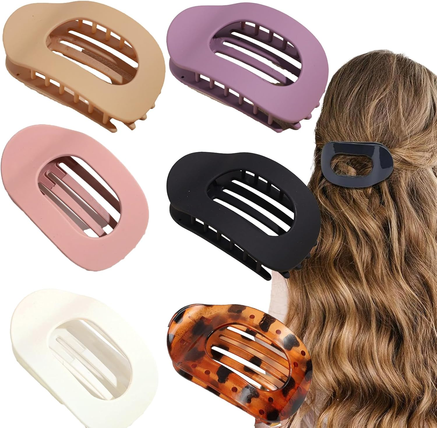 Pack of 6 Flat Hair Clips, Flat Hair Clips, Flat Hair Clips, Ideal for Everyday Life, Sports and Driving, Flat Hair Clips for Girls and Women, Hair Clips for Women image number 1