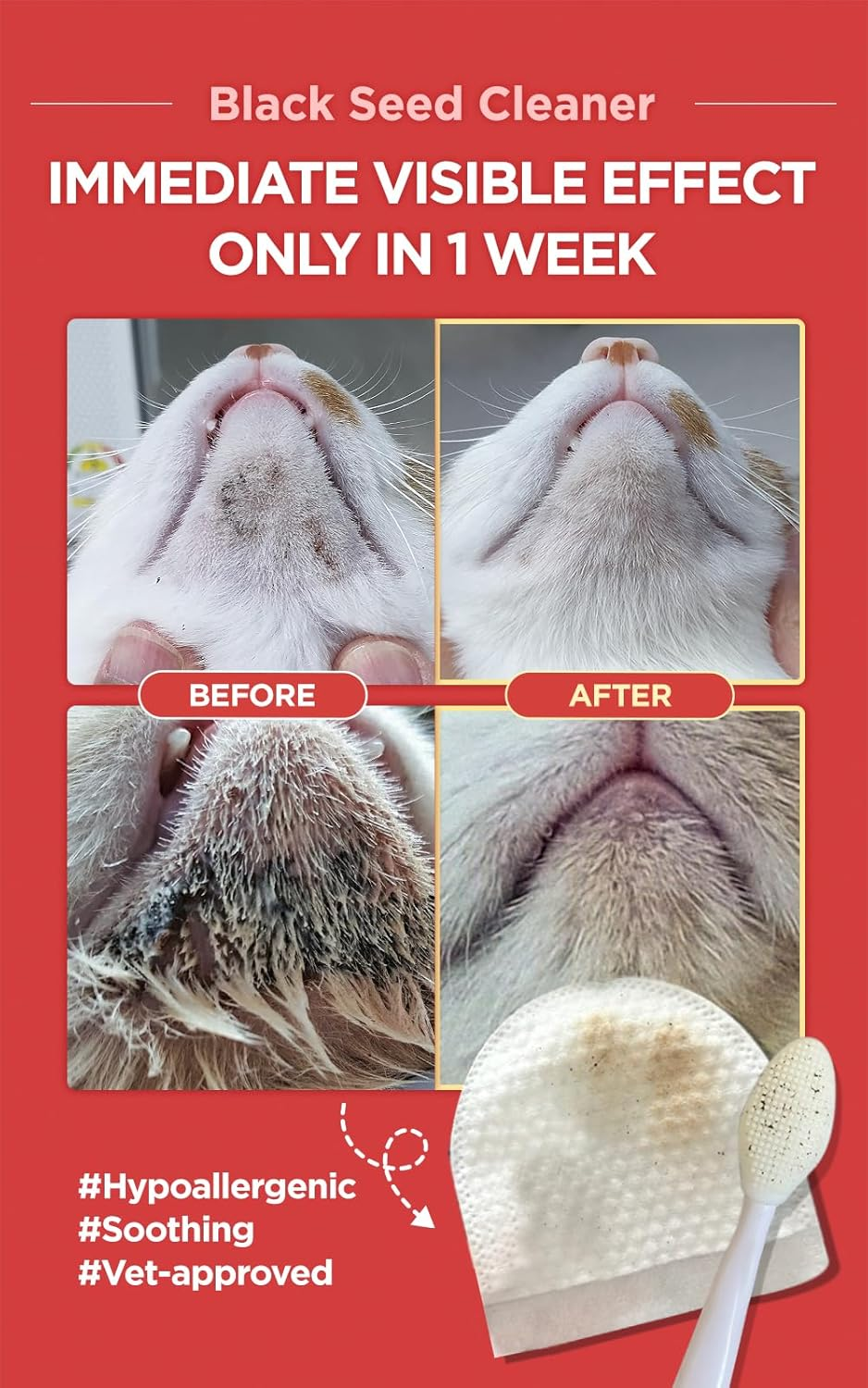 Black Seed Cleaner - Cat Chin Acne Treatment, Non-Toxic Hypoallergenic Cleanser, 4.2 Fl.Oz (125Ml) image number 5