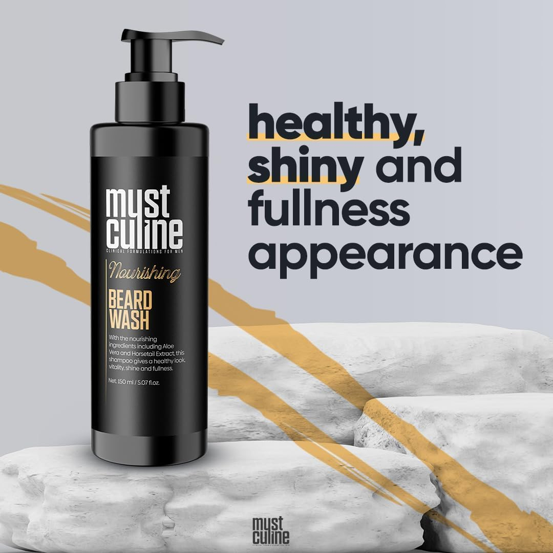 Mustculine Beard Wash Shampoo, Tea Tree Oil & Argan Oil Anti-Dandruff, Anti-Itching Shampoo for Men (1 Package) image number 5