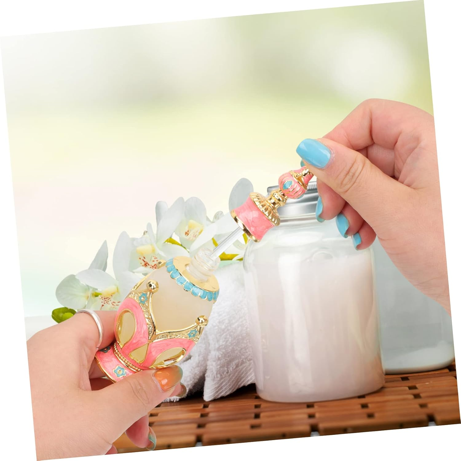 Glass Perfume Bottle Empty Bottle for Essential Oil Dispenser Perfume Oil for Desk Decor Home Fragrance