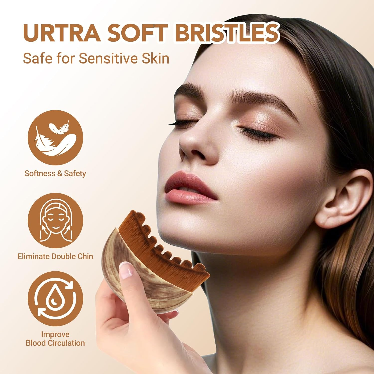 Cukohno Lymphatic Contour Face Brush, Lymphatic Drainage Massager for Face,Dry Lymphatic Face Brush,Chin & Jawline Sculpting,Ergonomically Designed to Fit the Skin Precisely and Relieve Fatigue image number 5