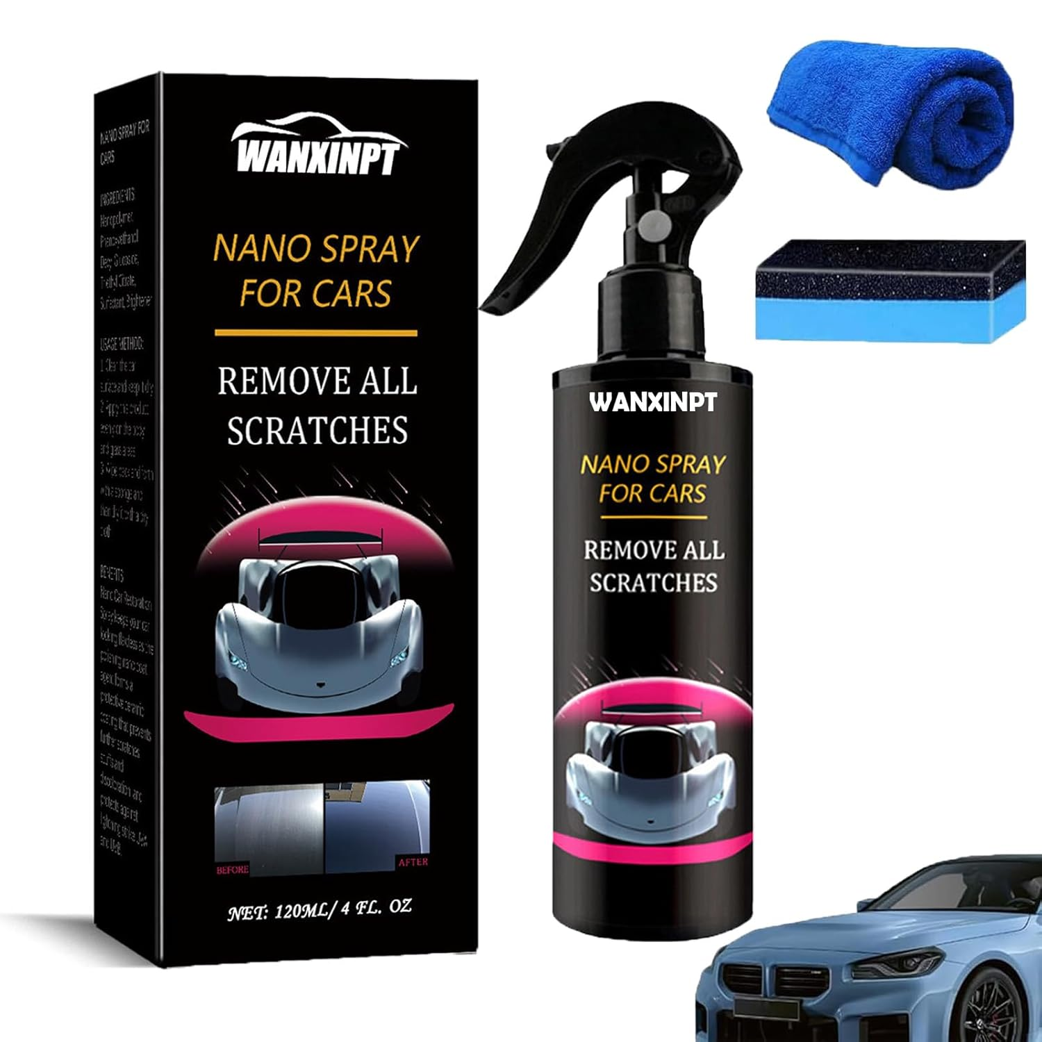 WANXINPT Platinum Rapid Ceramic Paint Sealant Spray (4 Oz.) - Maximum Gloss & Shine &ndash; Extremely Hydrophobic &ndash; Unmatched Slickness - Ceramic Spray Coating(1Pcs) image number 5