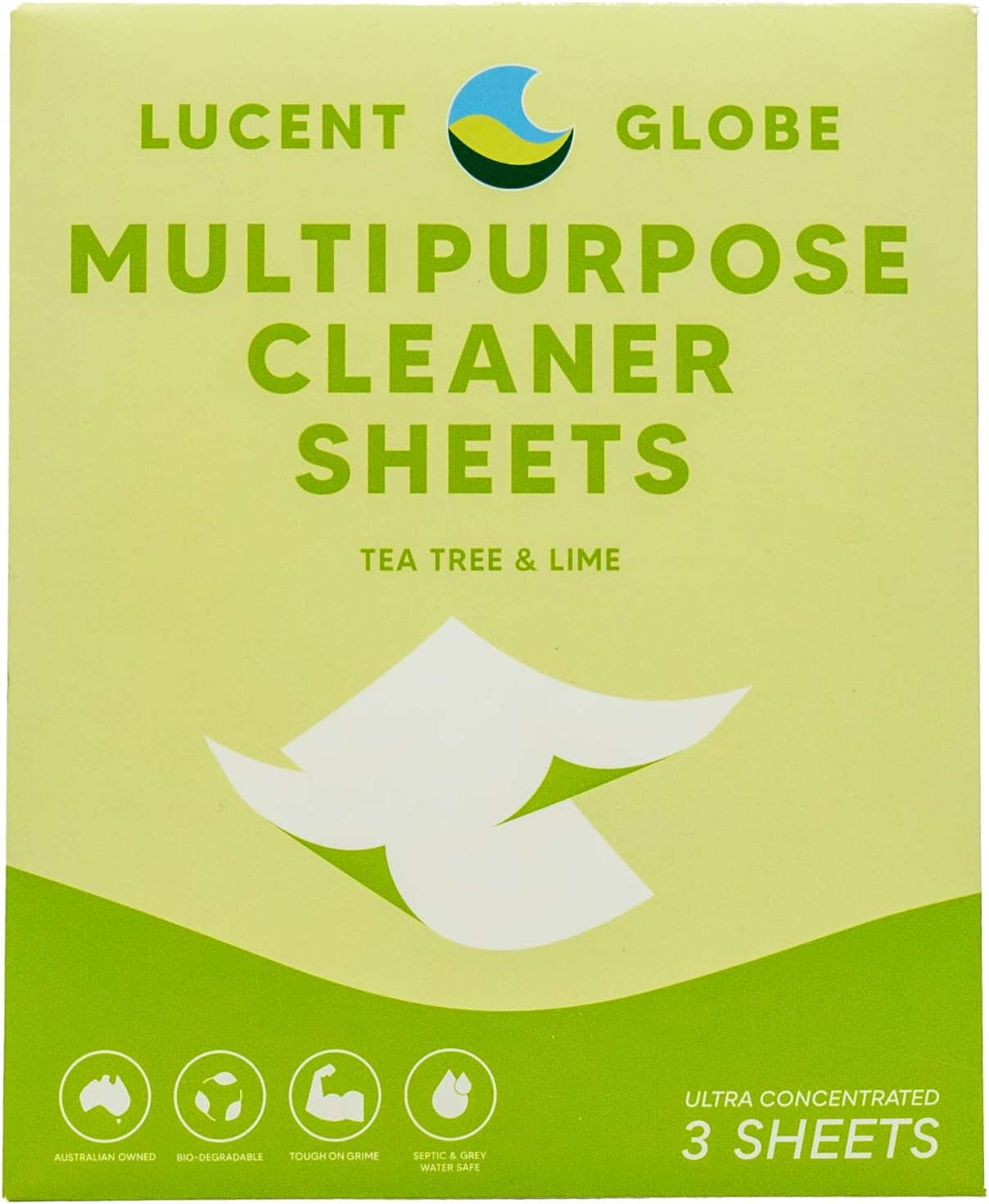 Lucent Globe Multipurpose Spray Refill Sheets &ndash; Just Add Water for a Natural, Zero-Waste Clean &ndash; Eco-Friendly Cleaning Solution for Kitchens, Bathrooms & More &ndash; 3 Dissolvable Sheets Makes 500Ml Ea. image number 1