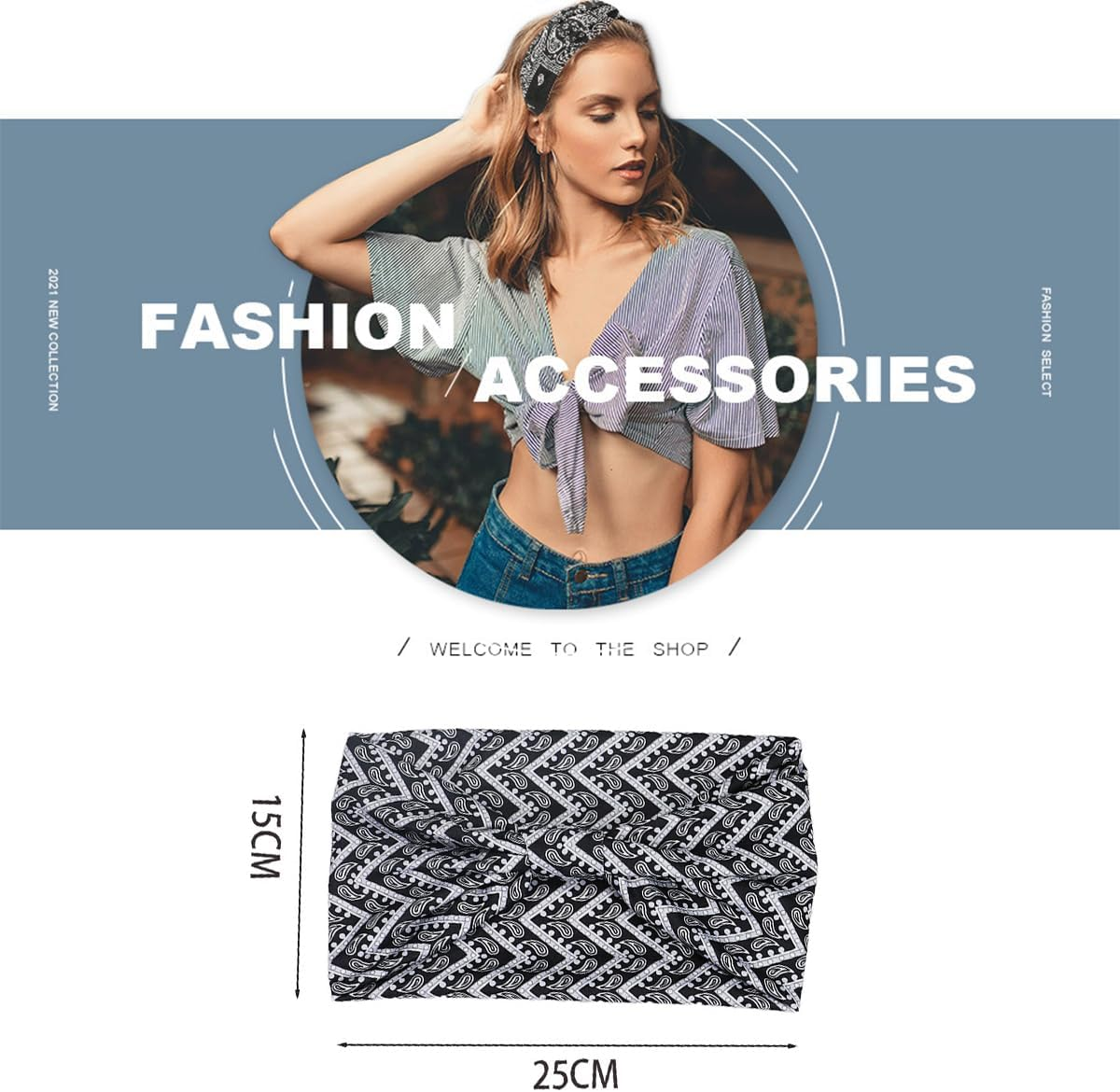 Pack of 3 Women'S Sports Headbands, Non-Slip, Stretchy, Running, Wide Headband, Hiking Hair Accessories, Women'S Hair Band, Boho Yoga Hair Band image number 6