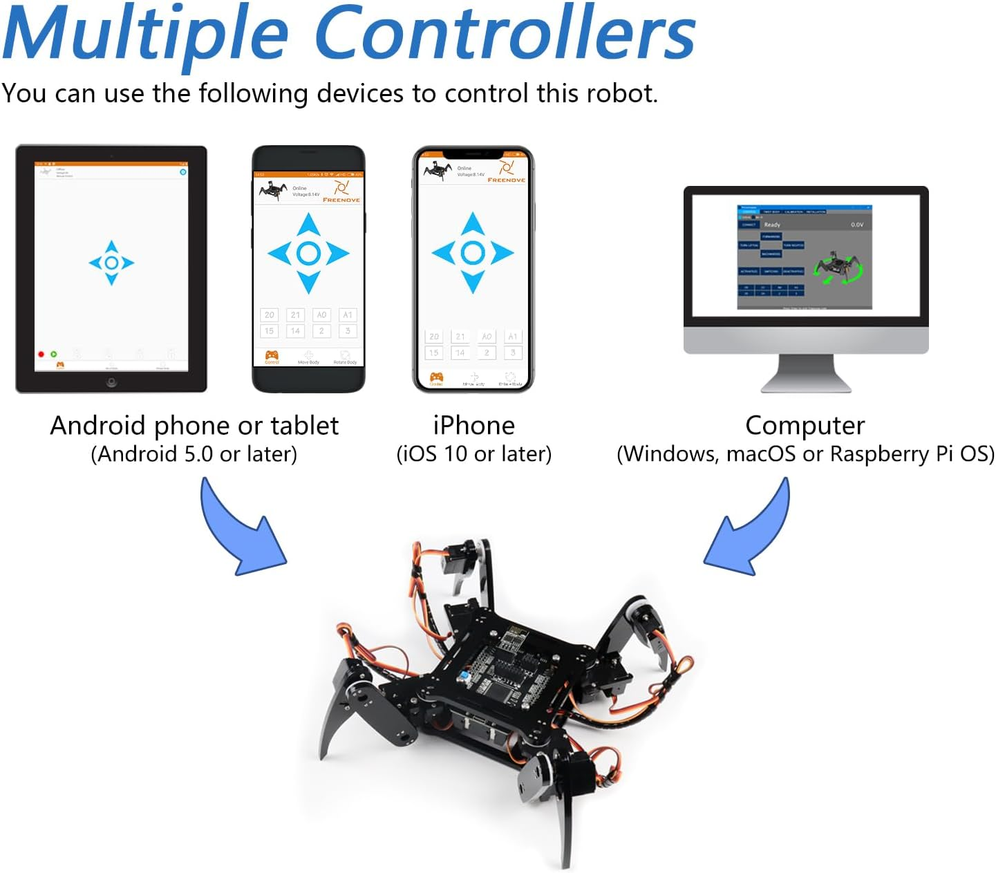 Freenove Quadruped Robot Kit (Compatible with Arduino IDE), Walking Crawling Twisting, App Remote Control, Servo STEM Project image number 3