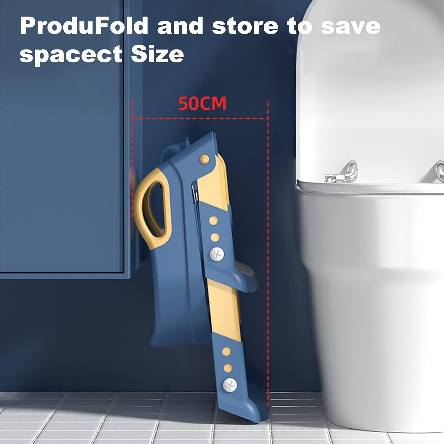 STEUGO Potty Training Seat with Step Stool Ladder,Potty Training Toilet for Kids Boys Girls,Toilet Training Potty Seat Sturdy Comfortable Built in Non-Slip Steps Soft Pad for Baby Boys Girls(Blue)