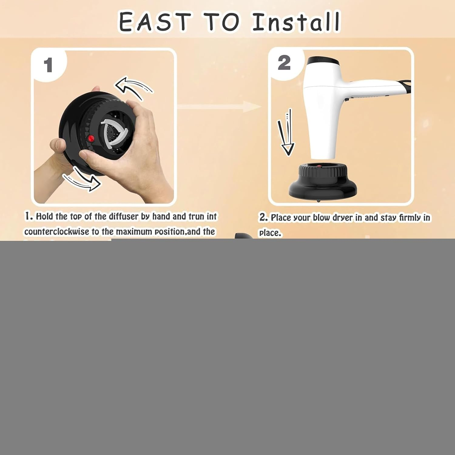 Hair Diffuser Attachment, Diffuser Attachment, Styling Tools Appliances for Heat Drying Straight Wavy Natural Wave Summer Travel Vacation Day Night Spa Morning image number 5