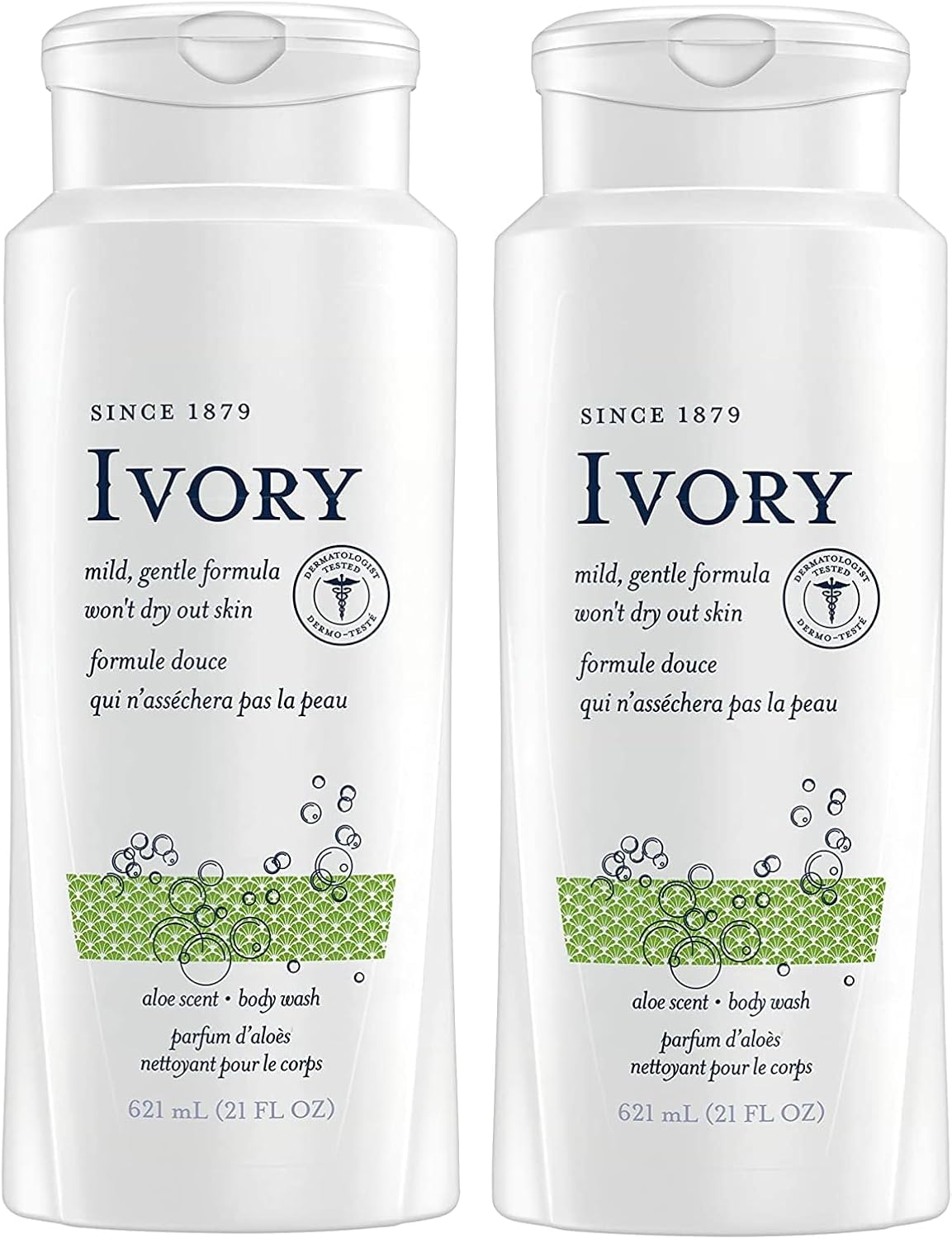 Ivory Scented Body Wash, Aloe 21 Oz (Pack of 2) image number 1