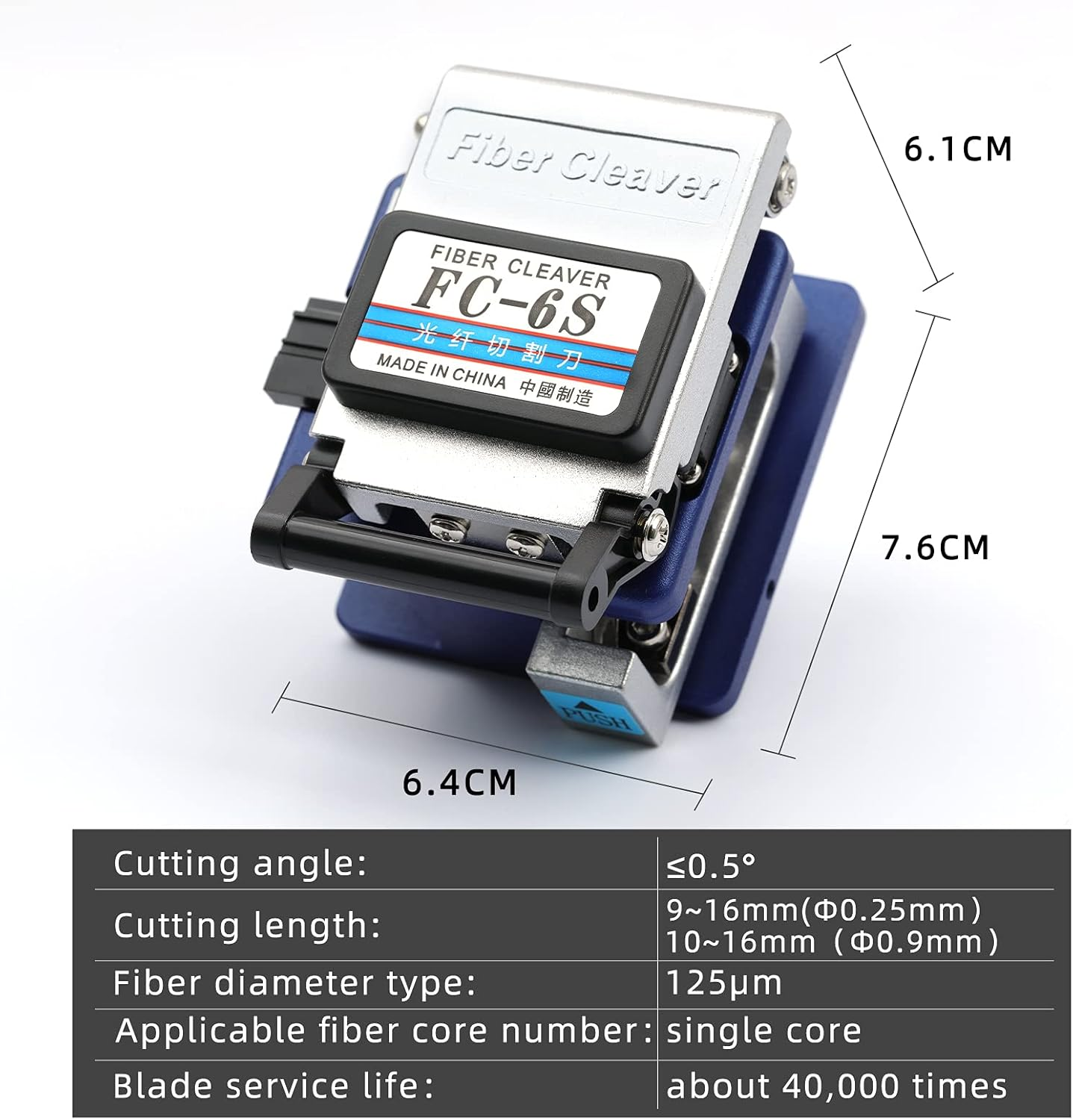 FC-6S Optical Fiber Cleaver Stripping Cutter Tools Cleaves for SUMITOMO with 36000 Cleaves and Coating Diameter: 250&Mu;m - 900&Mu;m,12 Position Blade Cold Connection Tool Fiber Equipment Used in FTTH image number 1