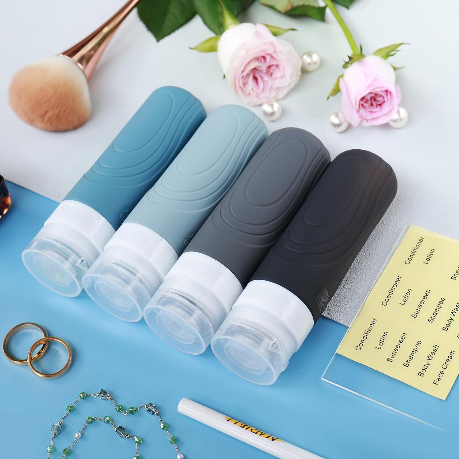 GLAMFIELDS Travel Bottles, Black - Green image number 3