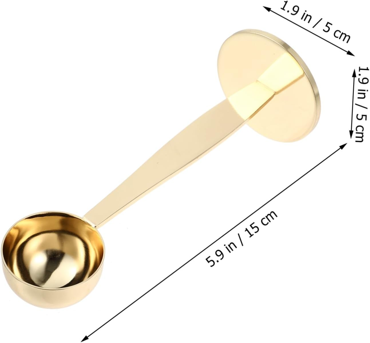 COMPUKAS 2Pcs Stainless Steel Coffee Spoon Measuring Cup Powder Press Scoop Espresso Tamper Tool for Tamping Measuring Use Coffee Beans Powder image number 1