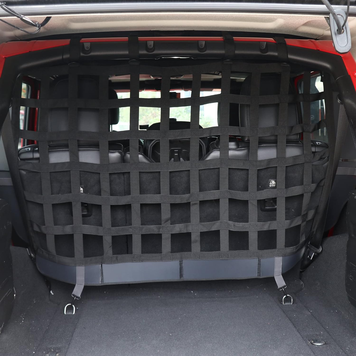 BESTAOO Pet Net Vehicle Safety Mesh Dog Barrier for Jeep Wrangler JK JL 2 Door 4-Door 2007-2022,Rear Seat Isolation Net,Easy to Install,Updated Version image number 4