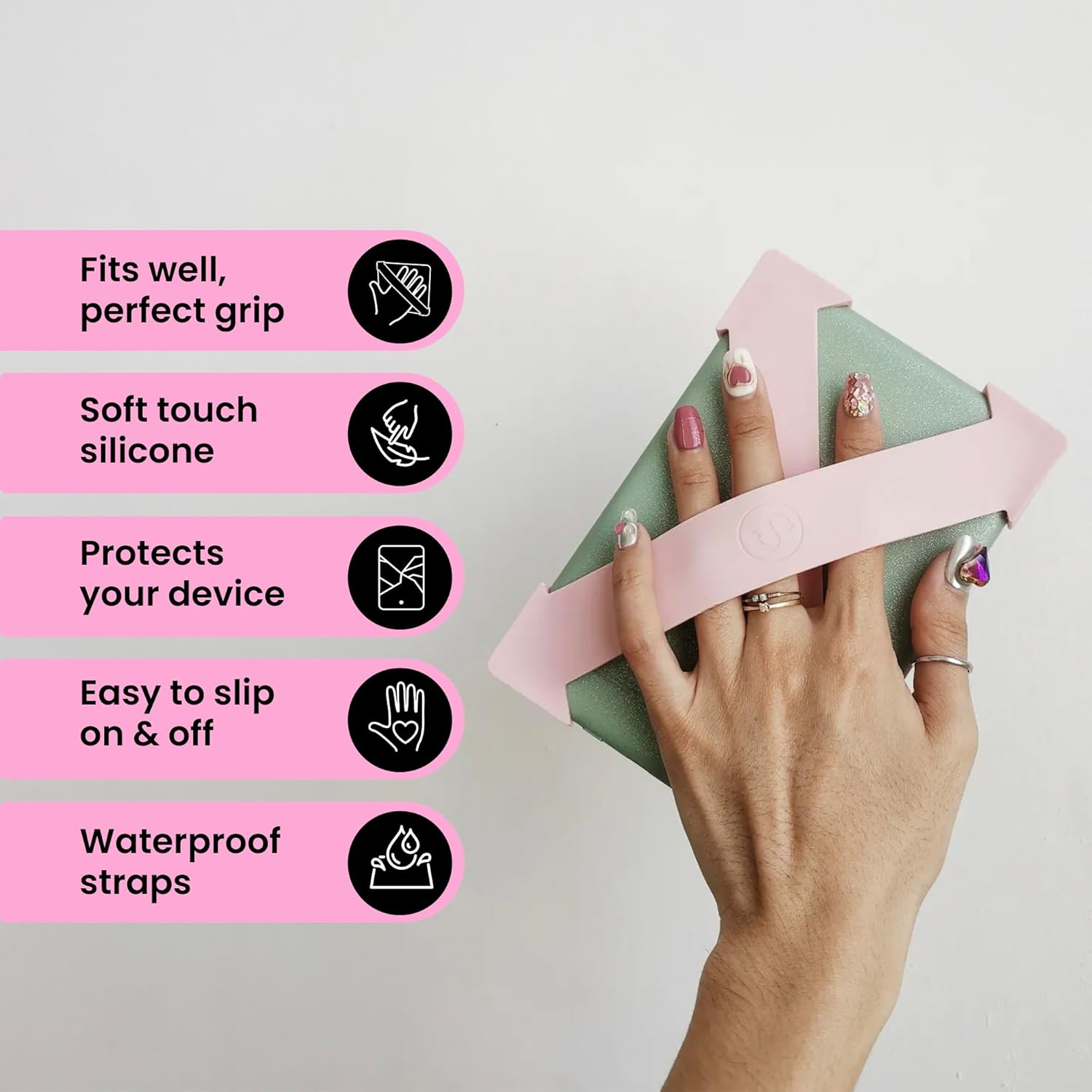 Strapsicle Silicone Hand Strap &ndash; Kindle Basic Gen 11 & 12, Kobo Nia &ndash; Small &ndash; 2-Pack &ndash; Lilac &ndash; Comfy Alternative to Case or Cover image number 6