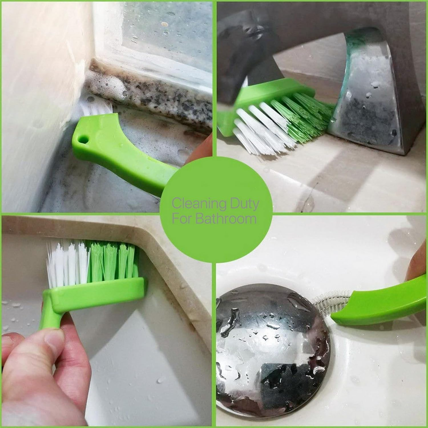 GYB Green 3 in 1 Tile Grout Cleaning Brush Mould Remover Narrow Stiff Stain Cleaner