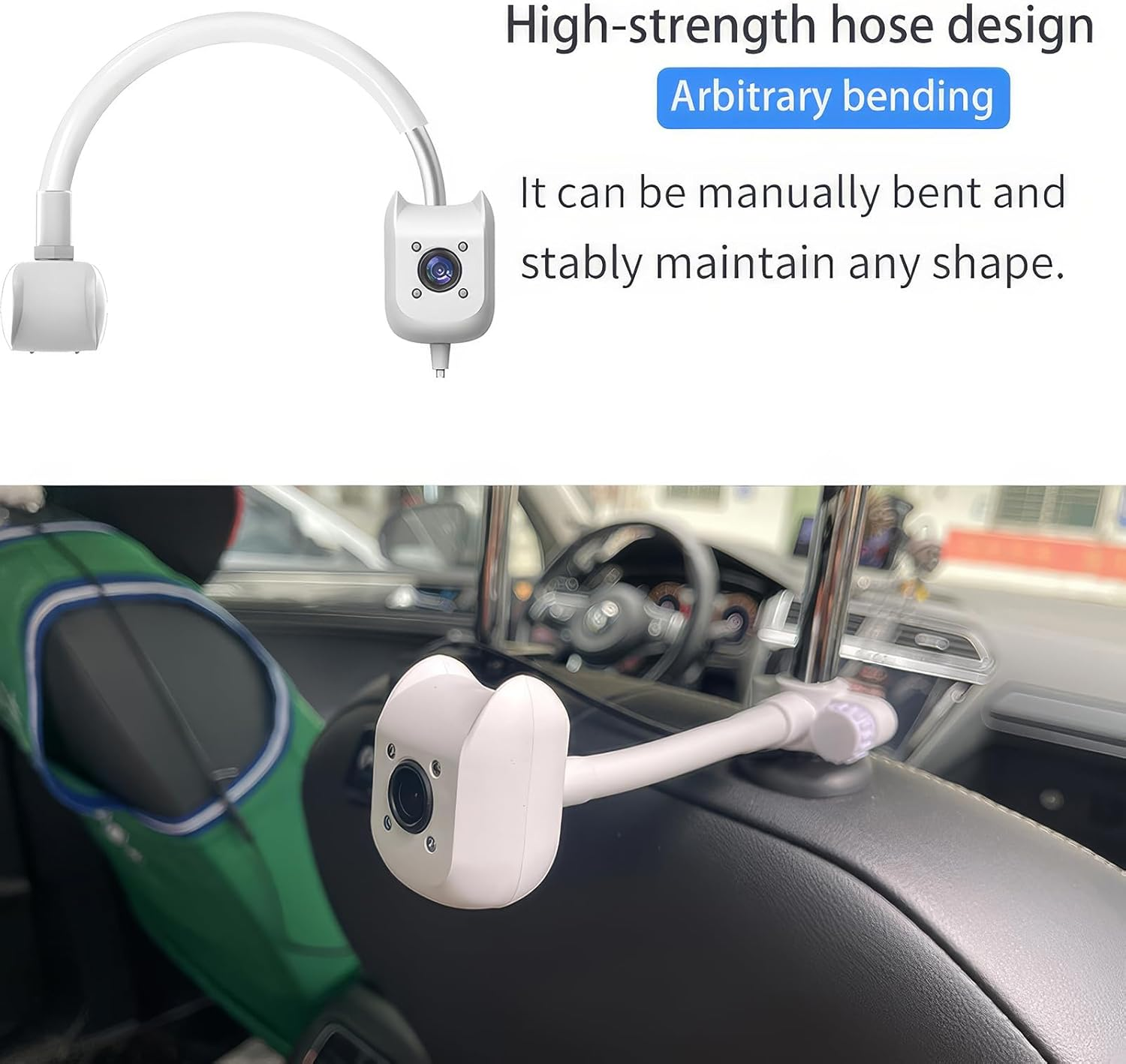 SNSUTY Baby Car Camera & Monitor, 5'' Split Screen Baby Monitor, Car Baby Camera Can Be Bent at Will, Ultrawide Baby Monitor No Wifi with Night Vision image number 2