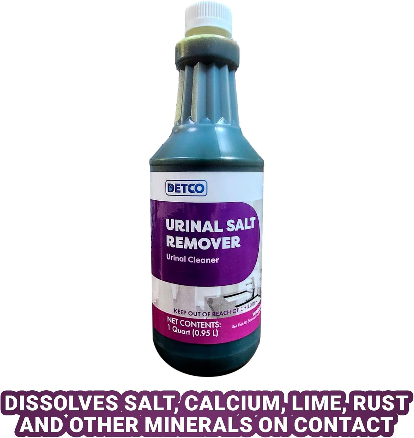Urinal Salt Remover Concentrate | Safe on Pipes & Plumbing - Controls Odors - Cleans Rust, Scale, and Uratic Salt Build-Up - 1 Quart image number 2