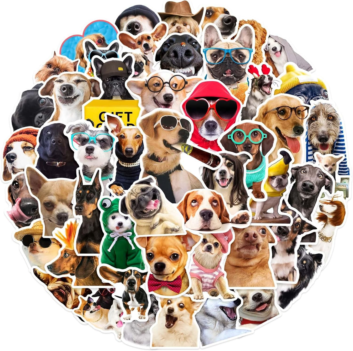 Realistic Puppy Stickers,50 PCS Realistic Dog Graffiti Vinyl Waterproof Decals for Water Bottles Computer Bicycle Skateboard Luggage Phone Pad Laptop Kids Teens Stickers Pack image number 3