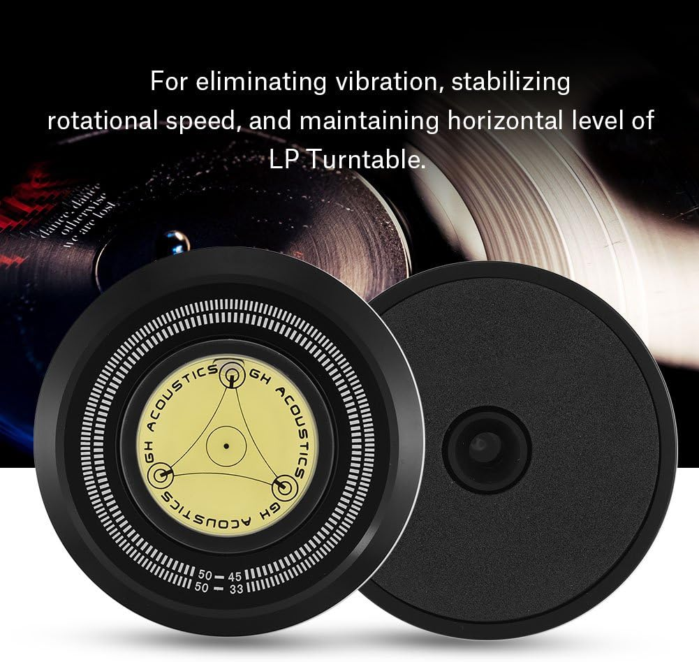 Bewinner 3 in 1 Record Clamp Record Weight Stabilizer 50Hz Turntable Disc Record Stabilizer Clamp with Bubble Level for LP Record Player, Great Record Stabilizer for LP Record image number 5