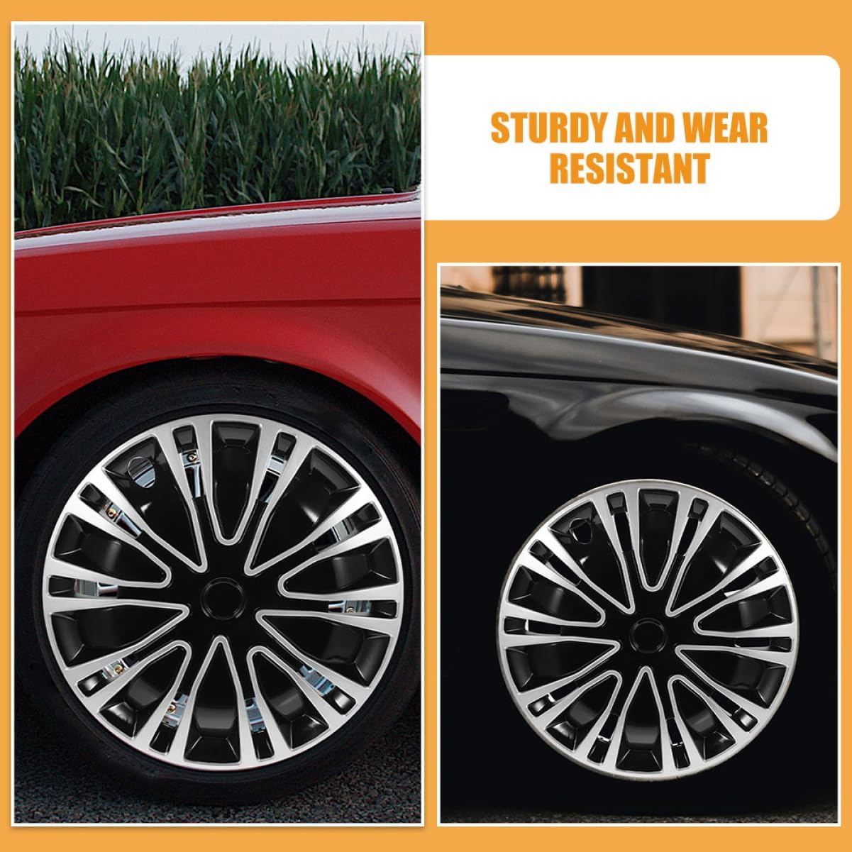 ULTECHNOVO 2Pcs Car Hub Cap Vehicle Van Decals Car Wheel Center Caps Hub Caps Wheel Hub Caps Heptagon Seat Automobile Automotive Accessories Chrome Rims Console Wheels round Enhance Pp Silver image number 1