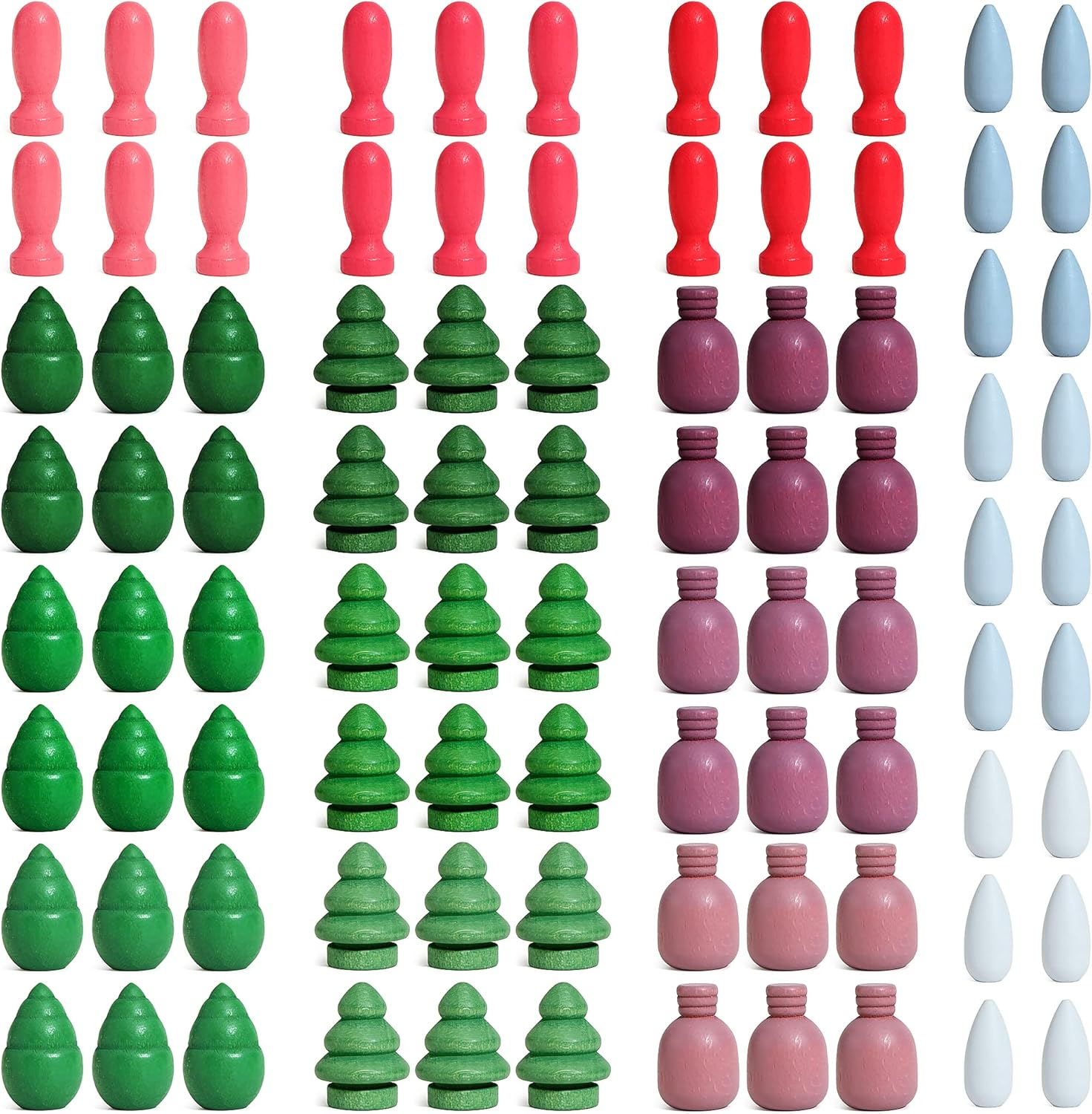 Large Set Full Rainbow Color Style Wooden Loose Parts Sensory Play Toys, Rainbow Mandala Loose Parts 7 Shapes, 27 Colors, Rainbow Stacker Nesting Toys Parts(81 PCS)&hellip; image number 3