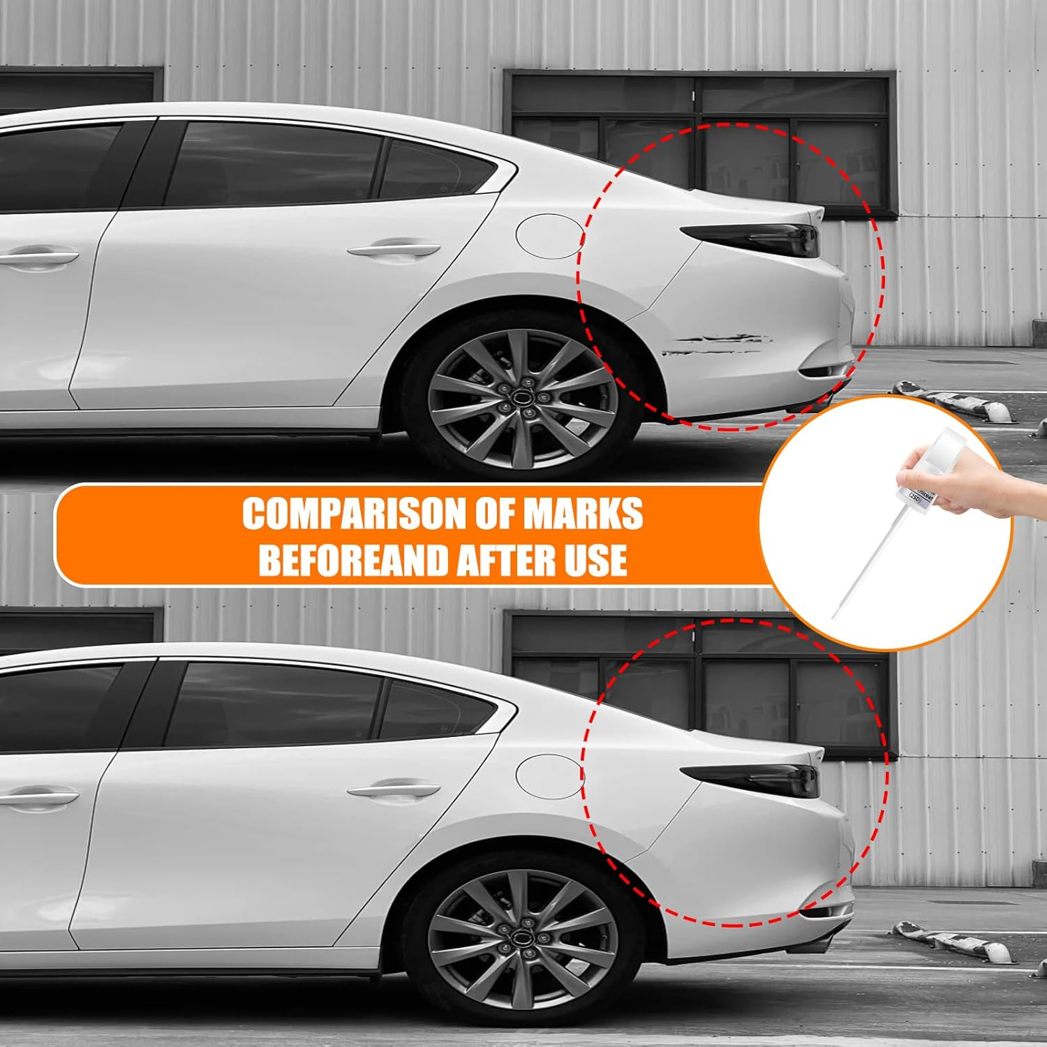 46V Soul Red Crystal Metallic Tricoat Touch up Paint for Mazda, Car Paint Pen Scratch Repair Two-In-One Touch up Paint, Premium Car Scratch Remover for Deep Scratches image number 6