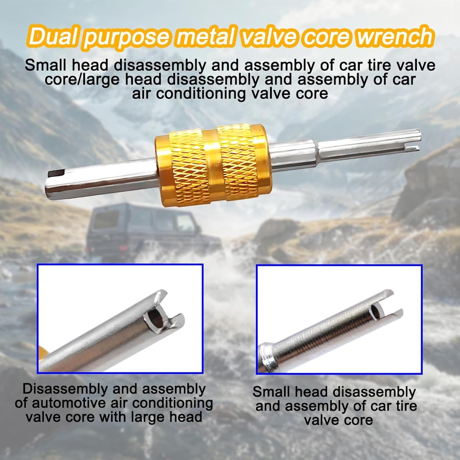 AC Valve Core Kit,Car Accessories HVAC Valve Core Removal Tool,Hvac System Charging Port Seal Caps Kit,12 R134A Automotive Air Conditioning Refrigeration Tire Valve Stem,Universal for Vehicles image number 1