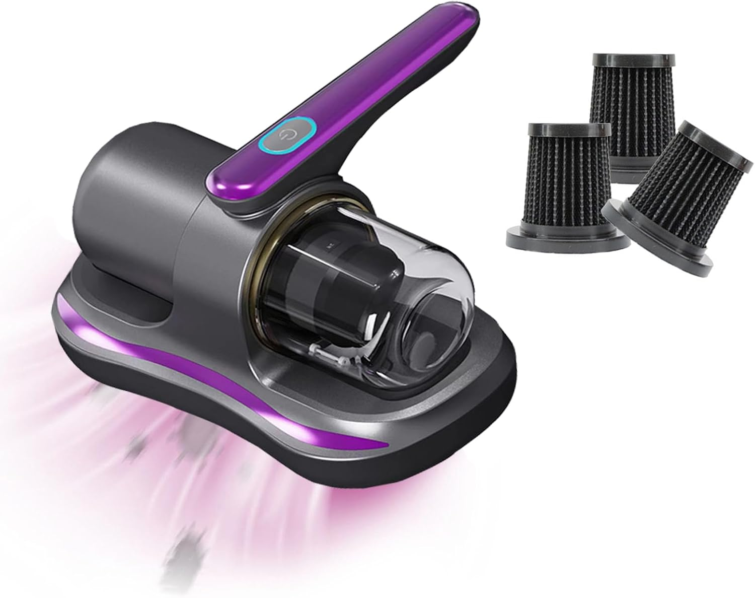 Lumewave Bed Vacuum Cleaner, Household High-Frequency Strong Removal Instrument, Handheld Deep Mattress Vacuum Cleaner, Wireless Vacuum Cleaning Remover Instrument (Purple)