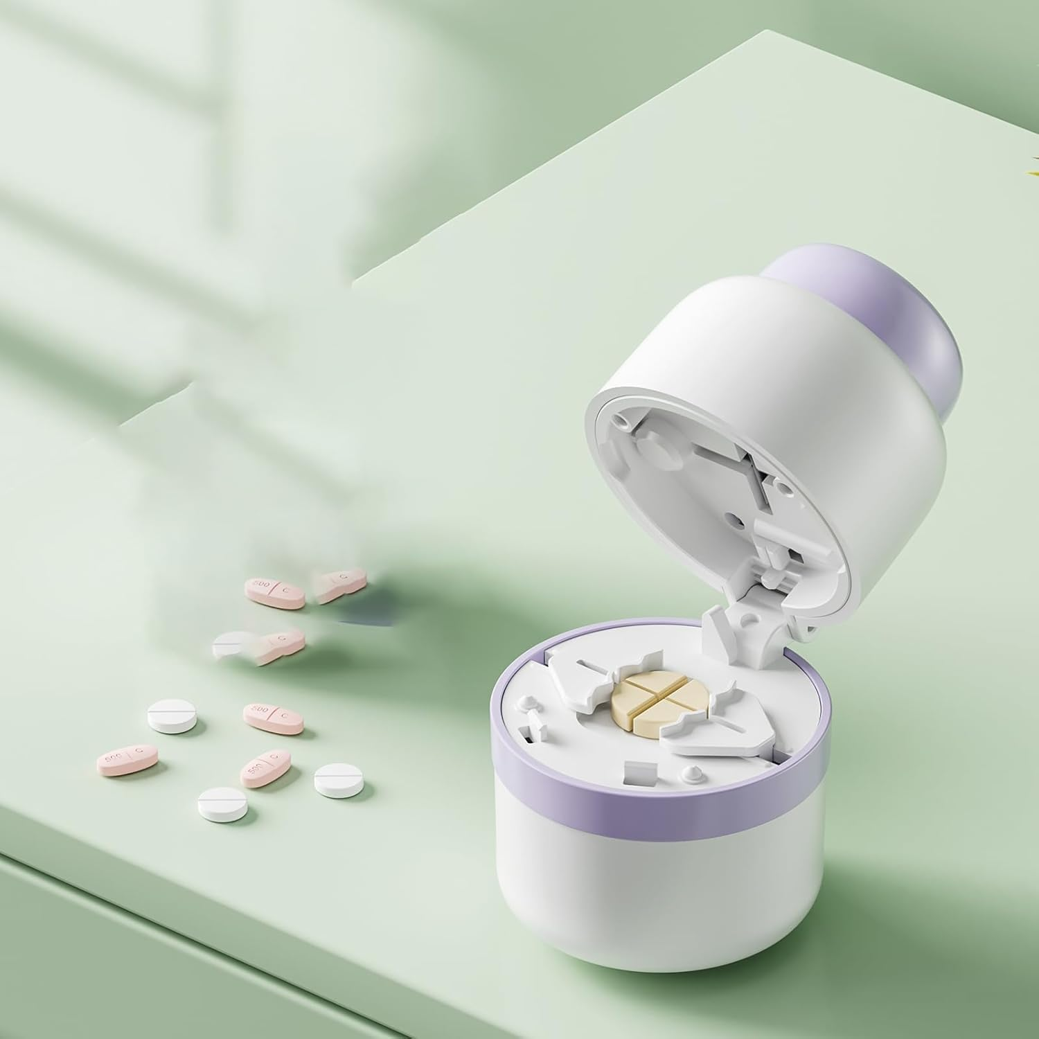 Pill Cutter - Pill Splitter with Stainless Steel Blade for Cutting Small Pills or Large Pills in One Third, Suitable for Cuting Vitamins, Tablets image number 2