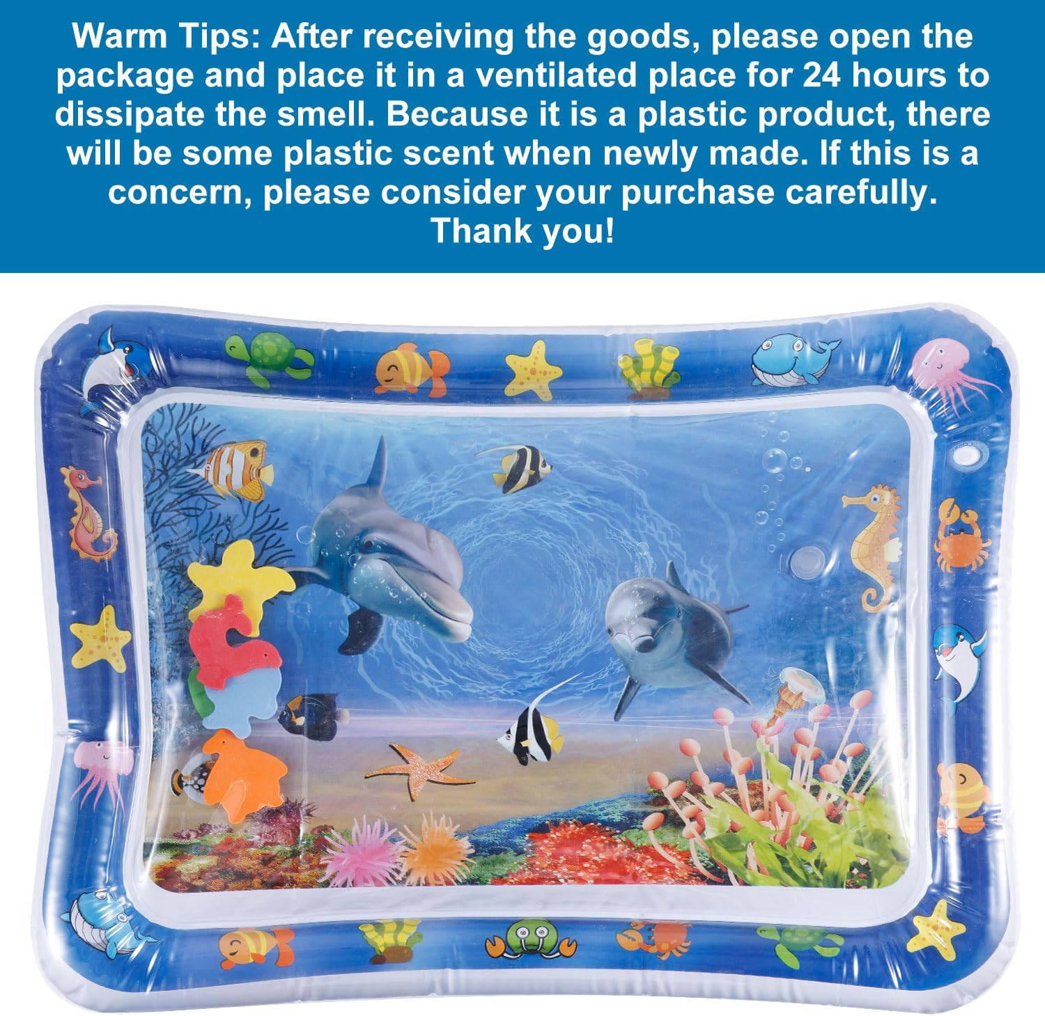 Gosknor Cat Water Play Mat, 25.59X19.69 Inch Kitty Sensory Water Mat Cool Comfort Pet Water Play Fun Water Sensory Bed Pad Toy for Dog Cat Pet Water Play Alone image number 6