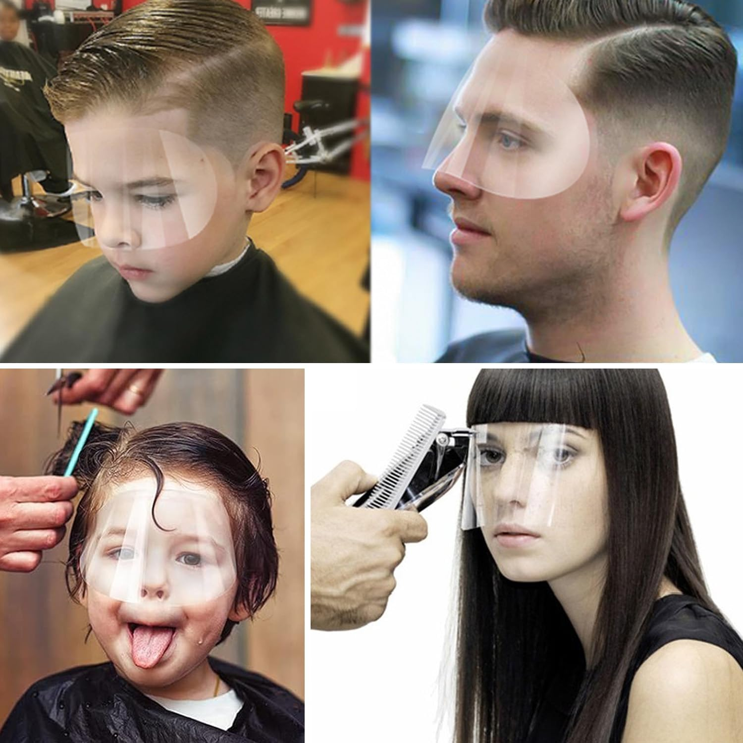 WALWAL 50 Pcs Clear Disposable Shower Face Shield Visors, Eye Protectors for Haircut Hair Dye and Eyelash Aftercare image number 5