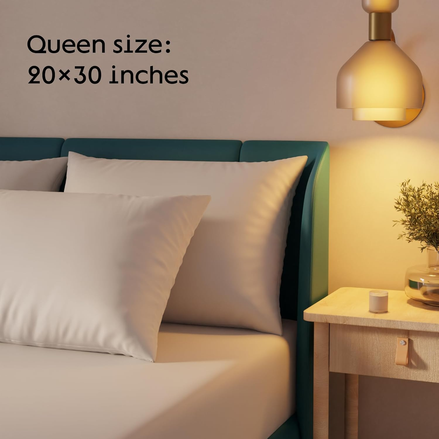 Pillow Protectors Queen 4 Pack 100% Waterproof anti Allergy Bed Bug Dust Mite Proof Life Time Replacement Smooth Polyester Jersey Fabric Zipp Encasement Hypoallergenic Covers Cases Set White image number 6