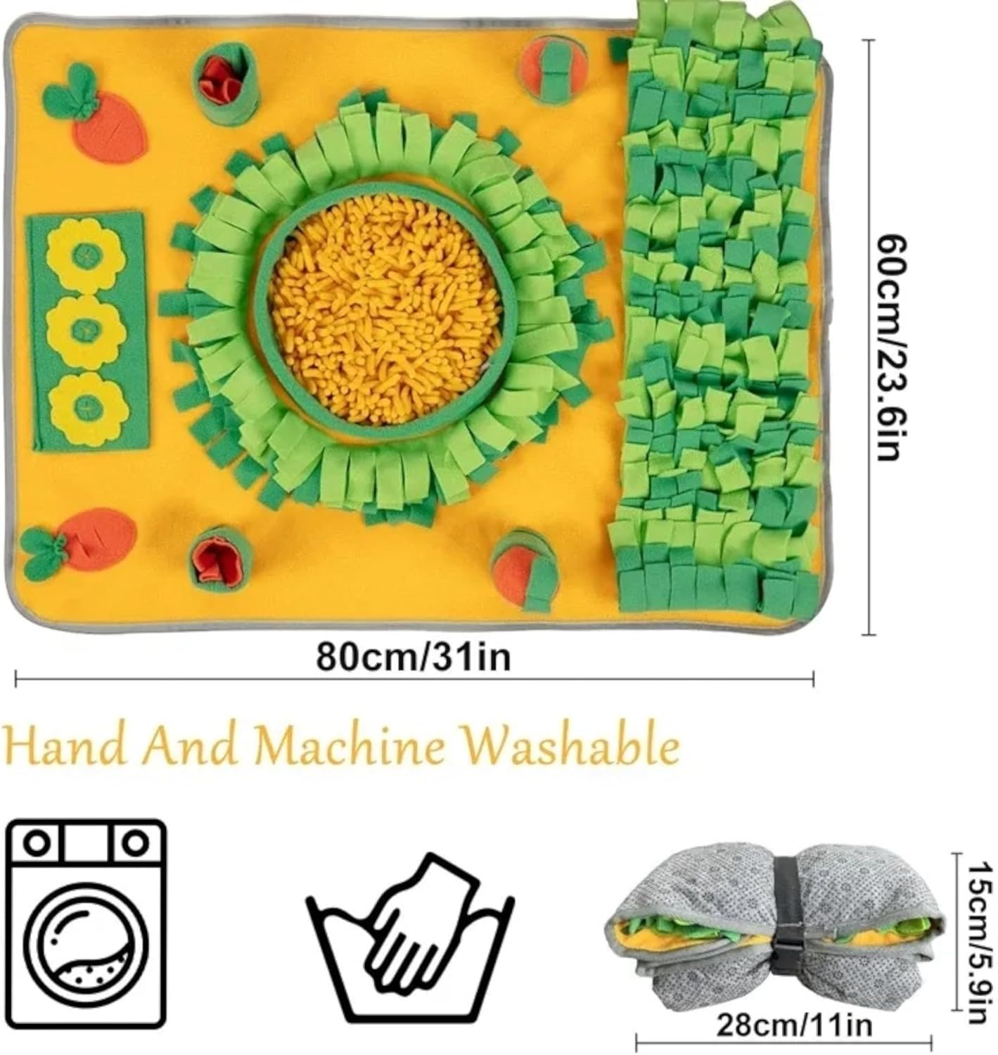 ROY Sniffing Rug for Dogs and Cats, Food Sniffing, Feeding Mat, Sniffing Mat Dog, Puppy Training Mat for Slow Feeding, Dog Game Training Mat - Intelligence Toy for Dogs image number 4