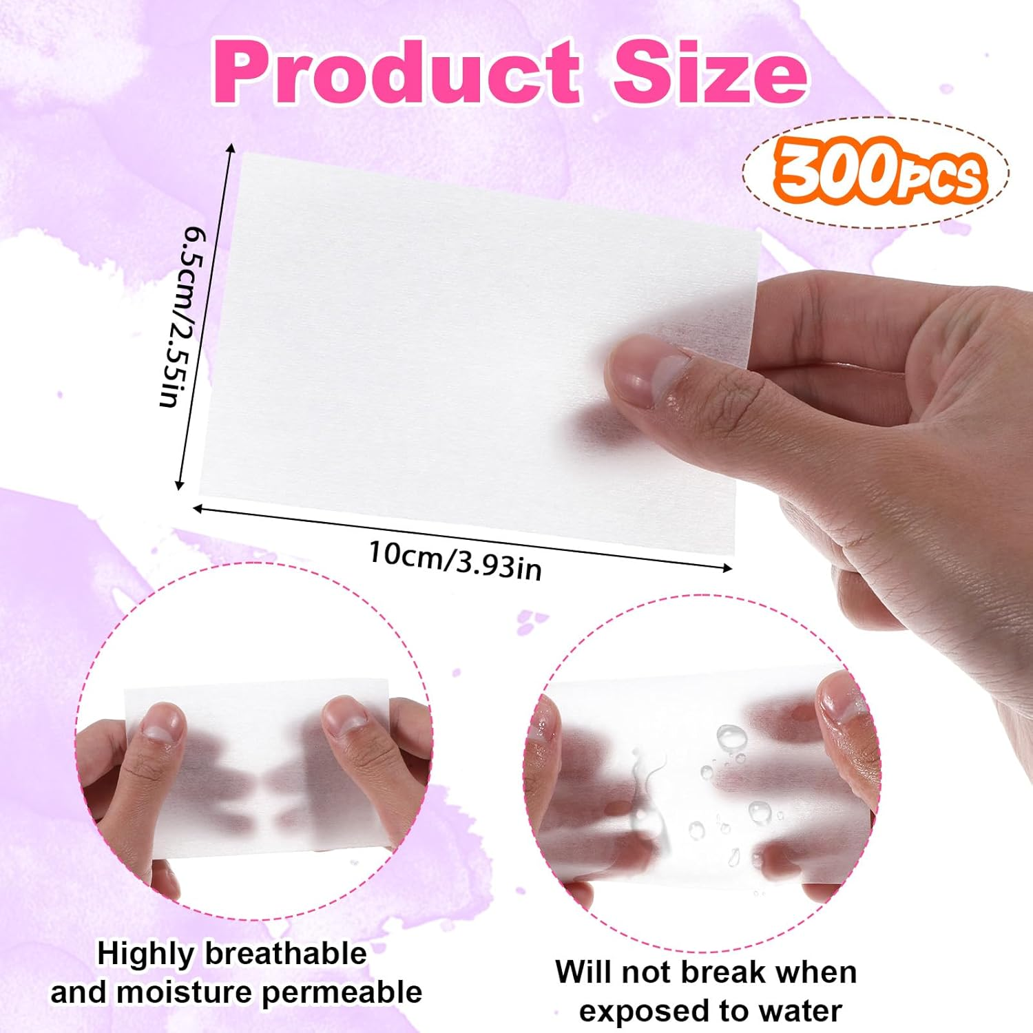 300 Pieces Hair Perm Paper, Disposable Perm Paper for Salon, Lace Paper, Perm High Temperature Resistant Hair Wrapping Paper, Hair Curling Paper, Perm Paper for Home Barber Shop image number 1