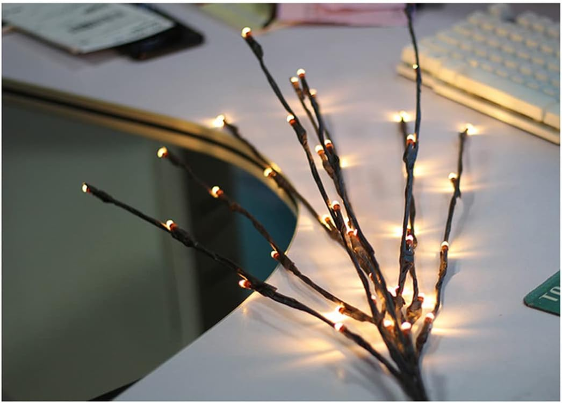 2 Pack Branch Lights - Led Branches Battery Powered Decorative Lights Tall Vase Filler Willow Twig Lighted Branch for Home Decoration Warm White - 20 Inches 20 LED Lights (Branches Light) image number 1
